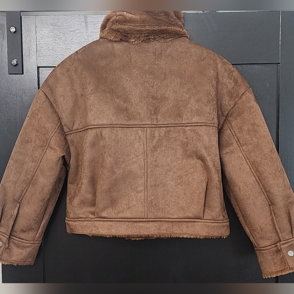 Women's Deluc "Mathew" Faux Suede Jacket In Size Medium In The Almond Color - Picture 6 of 16